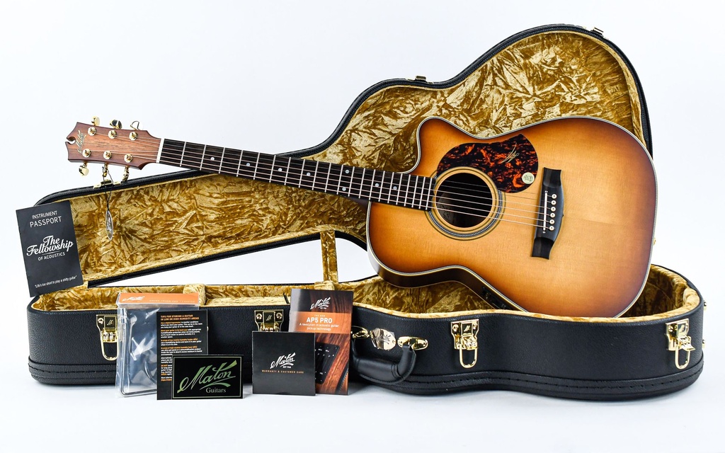 Maton EBG808c Vintage Amber Burst Satin Nashville Cutaway